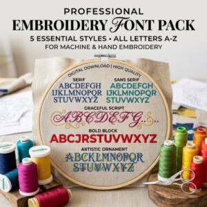 Machine Embroidery Fonts Pack